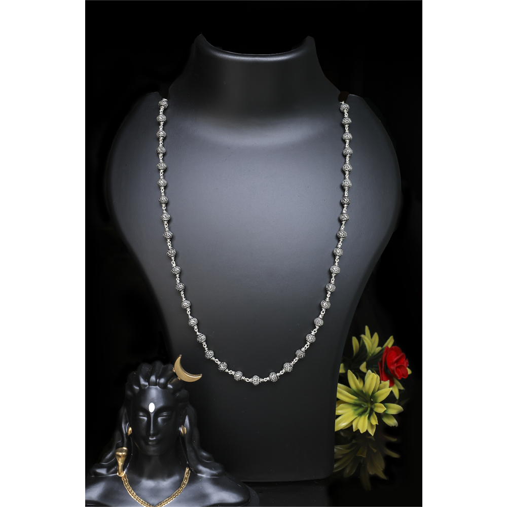OM Beads Silver 92.5 Purity Hallmark Mala