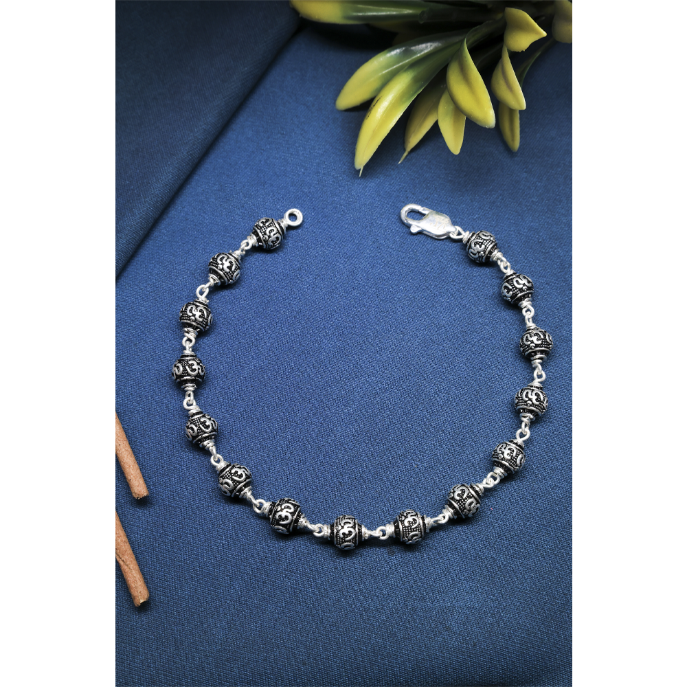 Silver 92.5 Purity Hallmark with Silver OM Beads